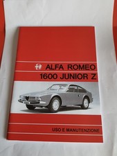 Alfa Romeo GT JUNIOR ZAGATO 1600 Libretto Uso e Manutenzione