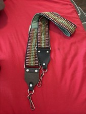 Vintage Adjustable Multicolor Woven Camera Strap, Metal Clips and Rings