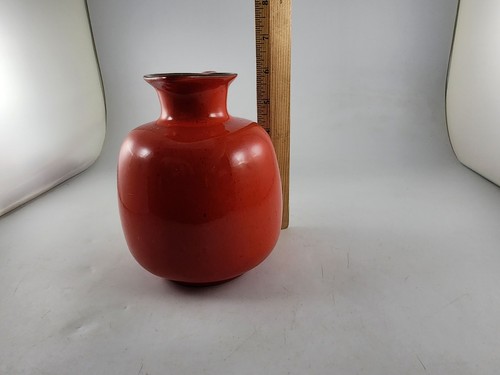 Red Orange Frankoma Pottery Pitcher Vtg 1950s Rare Flame Red Jug # 833 - Picture 12 of 13