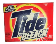 VTG NOS 1998 Tide Detergent Bleach Powder 33 Loads 94oz Prop Wash Clothing USA