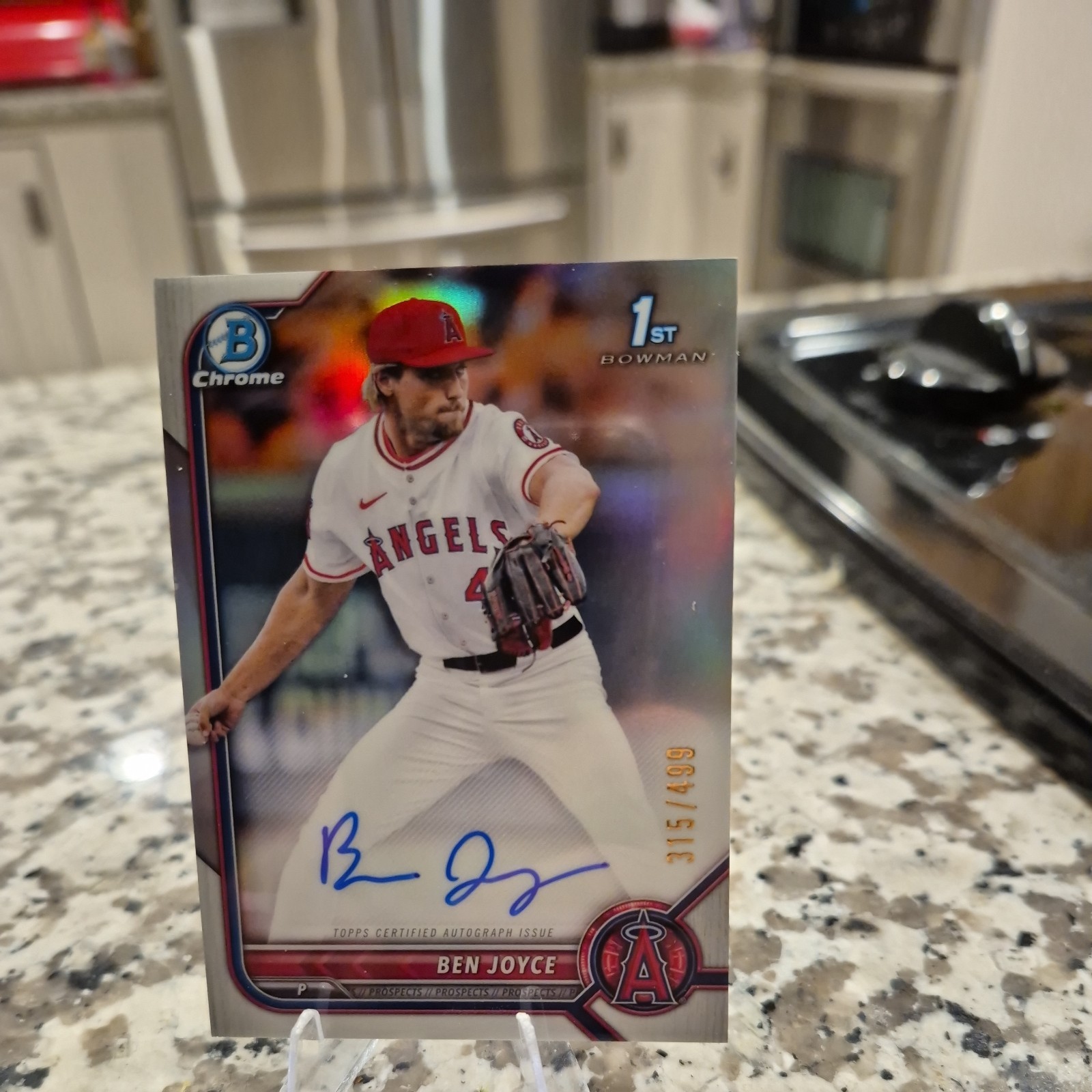 2022 Bowman Draft Ben Joyce Chrome Draft 1st Refractor Auto /499 Angels