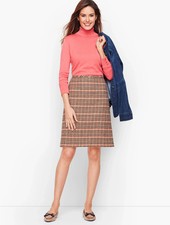TALBOTS Plaid Wool A-Line Skirt Womens 6 Side Zip Lined Career Business NEW
