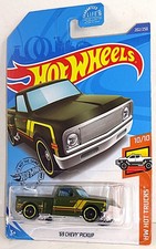 Hot Wheels 2020 HW Hot Trucks # 202 '69 Chevy Pickup Green w/ MC5s