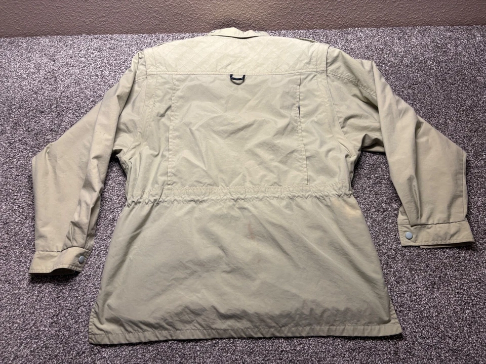 ExOfficio Jacket Large Beige Zip Up Nylon Outdoor Travel Utility Safari Vtg * - Image 3 of 4