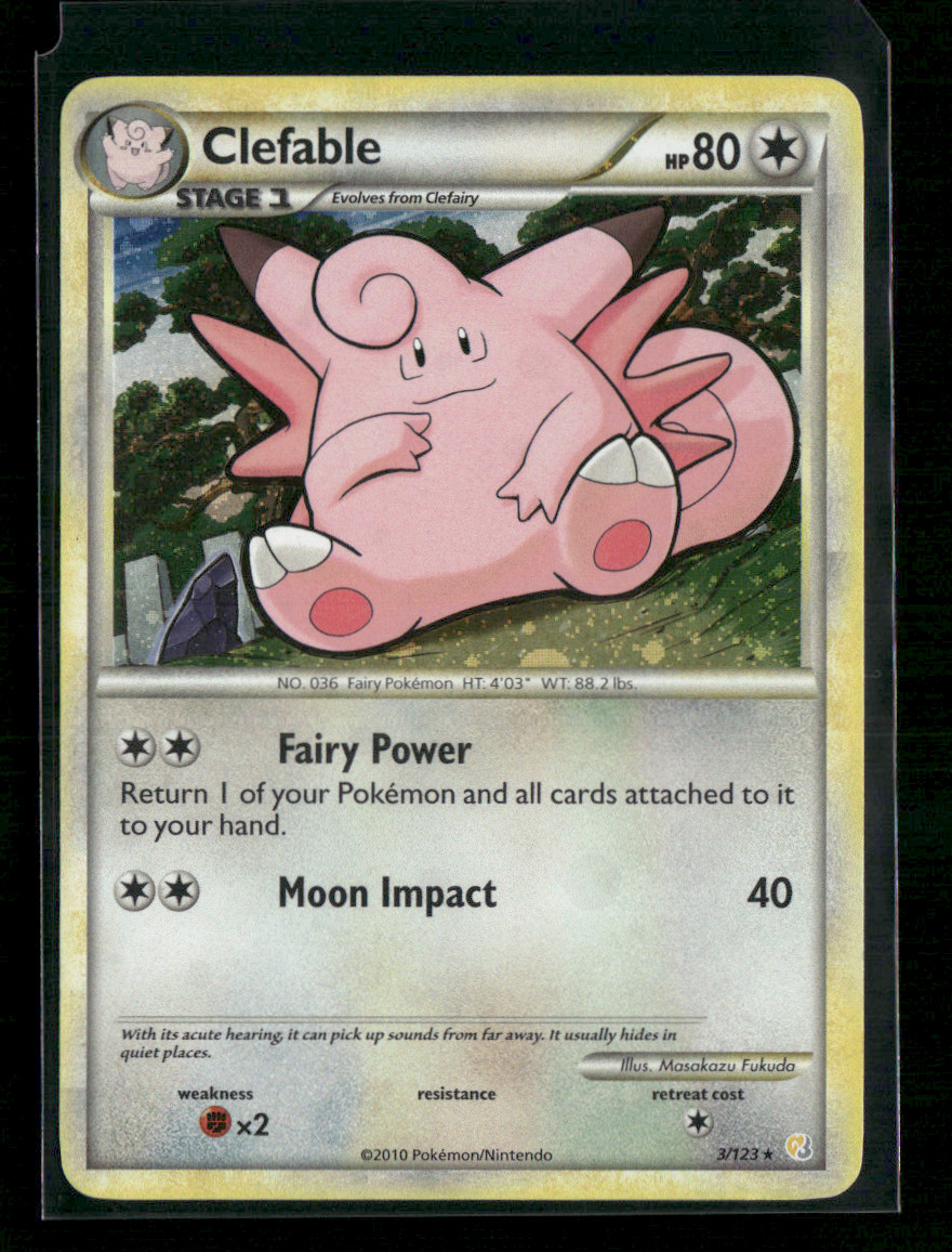 2010 Pokemon Clefable 3/123 Heartgold & Soulsilver Holo LP