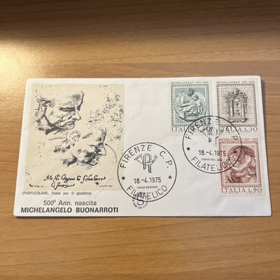 ERSTTAGSBEUTEL FDC SAMMLUNG 500 JAHRE GEBURT MICHELANGELO BONARROTI