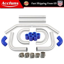 Universal Turbo Boost Intercooler Piping Pipe Kit 2.5 Inch 64mm Aluminum 8pcs