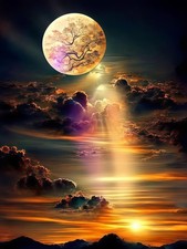 5D Diamond Painting Kits for Adults, Moon Landscape Diamond Art Kits for Adults