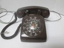 Vintage Northern Telecom Chocolate Brown Rotary Dial Desk Phone, Telephone-NICE!