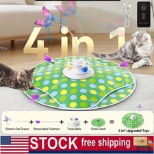 4-in-1 Rechargeable Interactive Cat Toy - Wand with Hide  Seek Chasing Games US