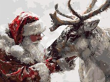 AREOPNMG Christmas Santa Claus Paint by Numbers Kit 12 x 16 inches, HX-02-1