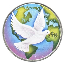 1924 Peace Silver Dollar Dove Colorized *7589