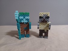 Minecraft Perler Bead 3d Drowned and Husk Figures