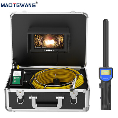 50M Sewer Pipe Inpection Camera with 512hz Locator Self-leveling Pipe Endoscope