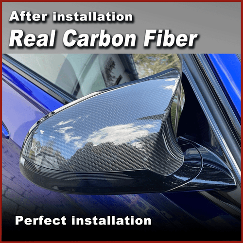 2xRHD Carbon Fiber Side Mirror Cover Caps Add-on For BMW F80 M3 F82 F83 M4 14-20 - Picture 7 of 14