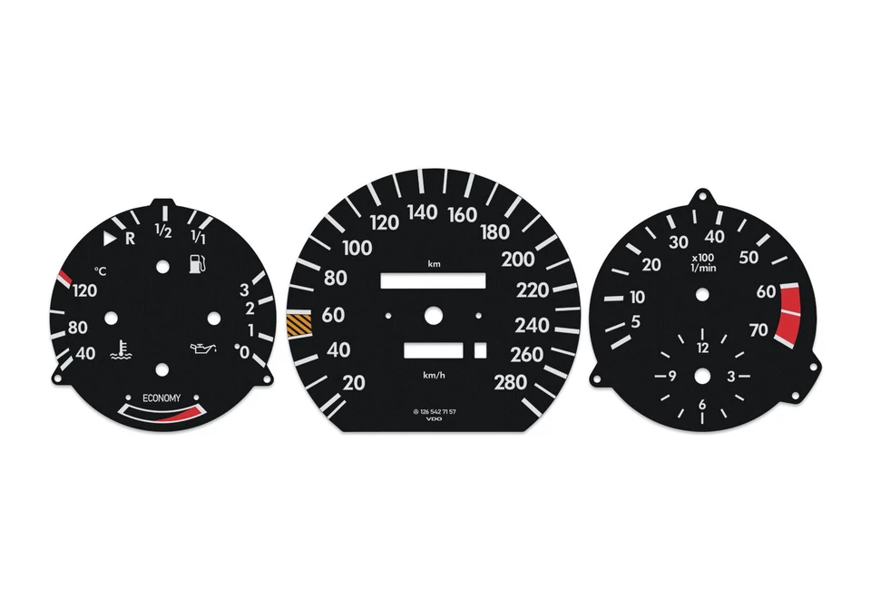 Mercedes-Benz W201  - Speedometer dials MPH to km/h Gauges - Image 2 of 4
