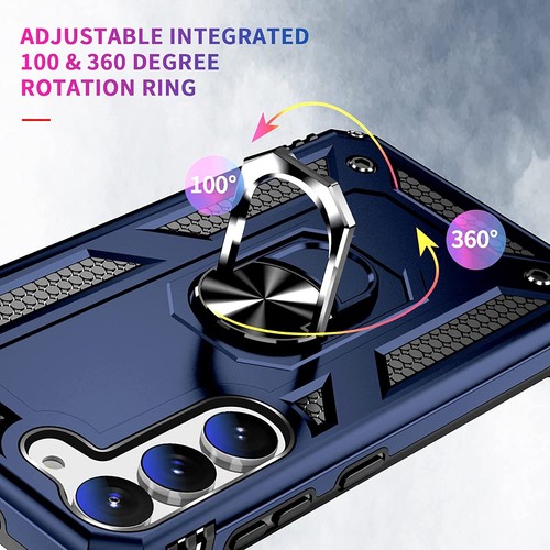 Military Grade Hybrid Case with Ring Grip for Samsung Galaxy S23 - Blue - Picture 6 of 8