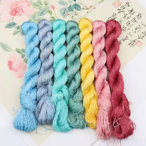 16silk tight twisted water ripple mulberry silk,hand-dyed embroidery silk thread - Picture 3 of 32