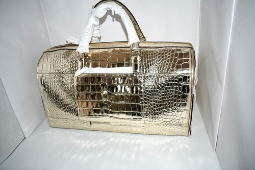 Michael Kors Weekender Tasche XL Metallic Krokodilleder in Gold #30F4G - Bild 5 von 11