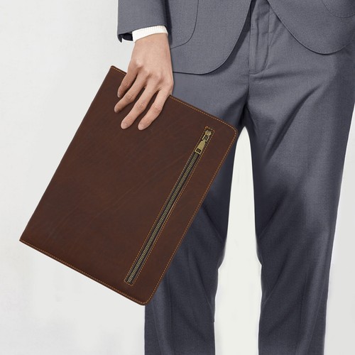 Business/resume Portfolio Folder Binder, Padfolio + 4 Ring Binder Double Zipper