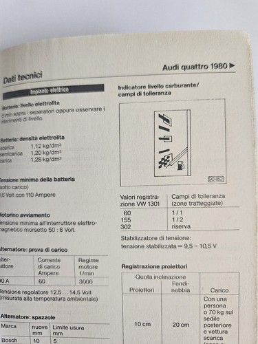 MANUALE DATI TECNICI AUDI UR QUATTRO GOLF E ALTRI MODELLI ED. ORIGINALE 11/1984 - Foto 3 di 16