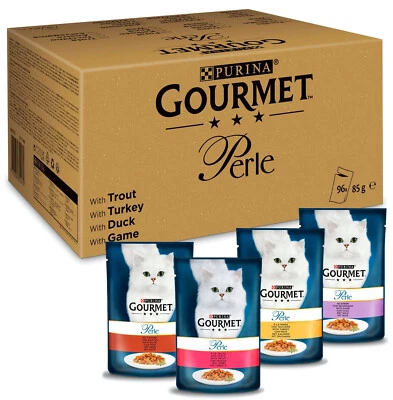 PURINA GOURMET Perle Katzenfutter nass in Gelee Fisch Fleisch Geflügel 96 x 85g