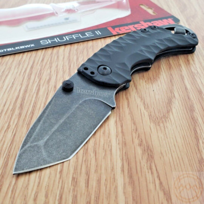 Kershaw Shuffle II Folding Knife 2.5'' 8Cr13MoV Steel Blade Black GRN Handle