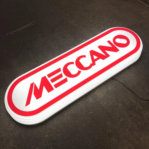 MECCANO LED ILLUMINATED LIGHT UP SIGN KIDS GAMES ROOM RETRO TOYS - Picture 2 of 5