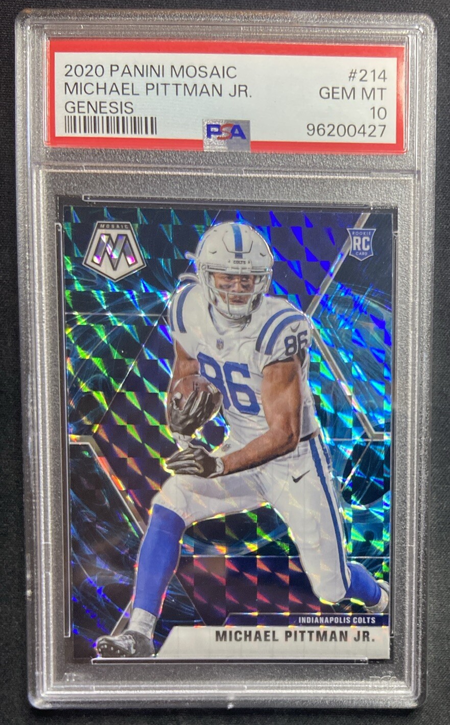 2020 Mosaic Michael Pittman Jr Genesis Prizm SSP Rookie RC #214 PSA 10 Colts