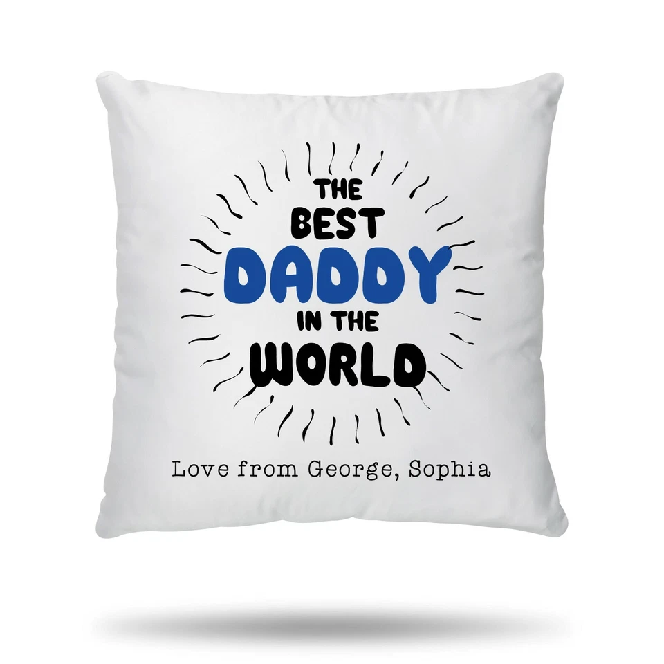 Funda de almohada personalizada con cojín mejor papá siempre súper papá novedad cumpleaños Foto 2 de 4