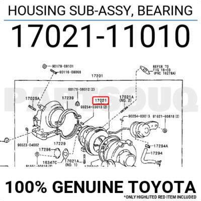 その他 HAPPY 5 1702111010 Genuine Toyota HOUSING SUB-ASSY, BEARING 17021-11010 | eBay