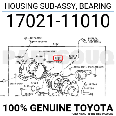 ユウ 1702111010 Genuine Toyota HOUSING SUB-ASSY, BEARING 17021-11010 | eBay