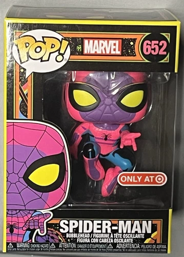 SPIDER-MAN MARVEL FUNKO POP TARGET EXLUSIVE BLACK LIGHT #652