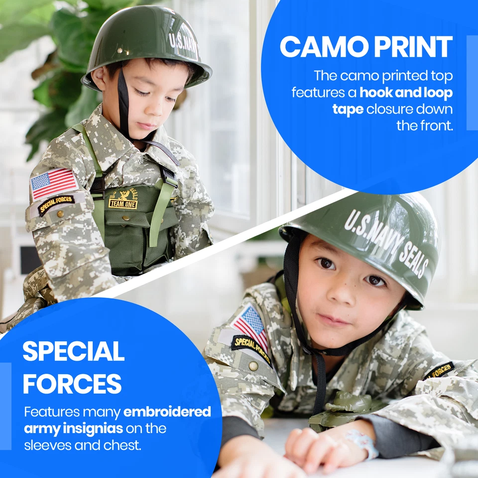 Army Costume - U.S. military Soldier Costume For Kids By Dress Up America - Image 4 of 4