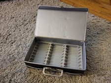 Vintage CASSETTE Tape Holder Carry Case 24 Slots Faux Leather Service MFG Co
