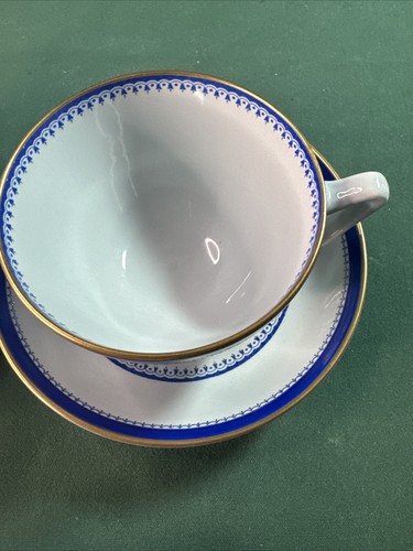 Copeland Spode NEWBURYPORT BLUE Teacup & Saucer, England Mint Vintage 3cup 5sauc - Picture 10 of 11