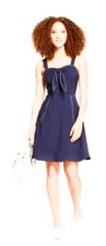 A New Day Women's Sleeveless Tie Front Dress w/ Pockets-Navy-CHOOSE SIZE