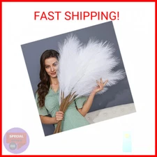 FOTEEWL 8 PCS Faux Pampas Grass Decor 38"/3.1FT Tall Fake Pompas Floral Large Ar