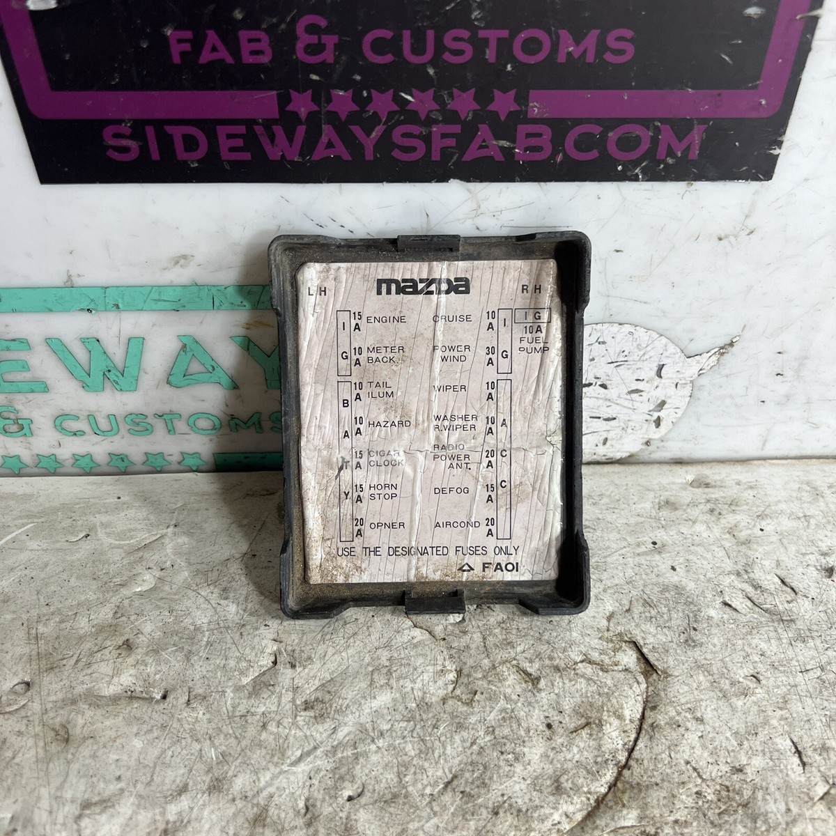81-83 Mazda RX7 Interior Fuse Box Cover Panel FB | eBay