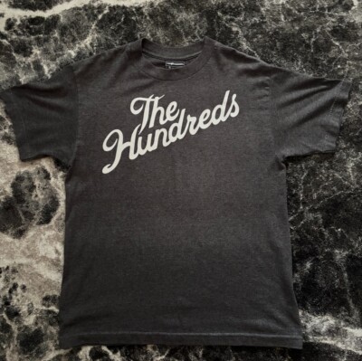 The Hundreds Slant Script Logo Shirt Adult Medium Dark Gray Spell
