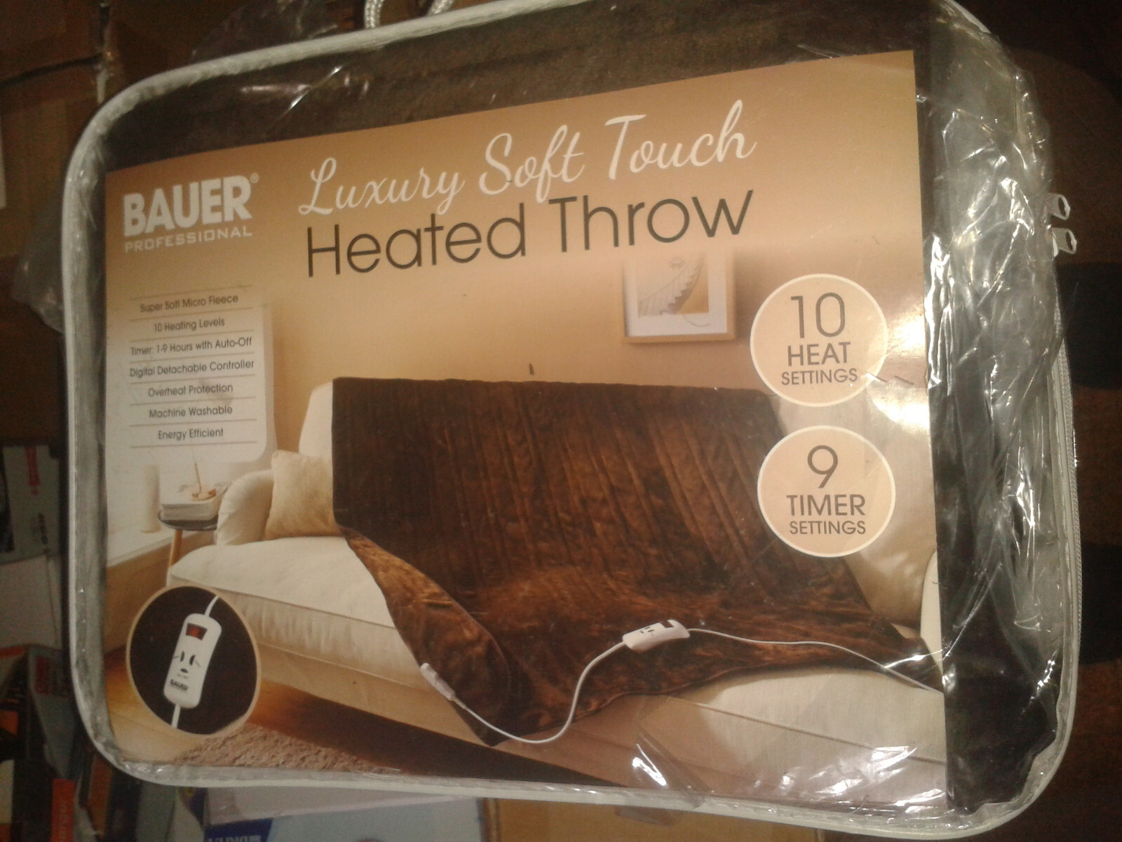 Bauer+Luxury+Soft+Heated+Blanket+120+x+160cm+-+Chocolate+Brown for sale  online | eBay