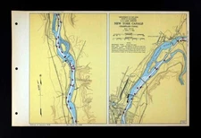 1948 USACE Map Champlain Canal New York Hudson River Mechanicville Stillwater NY