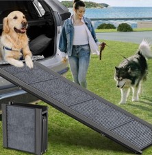 Dog Ramp for Car 63" Long 17" Wide Portable Pet Stair Ramp Non Slip 250 Lb Max