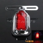 Chrome Tombstone Taillight Brake Stop License Plate Light For Harley Cafe Racer