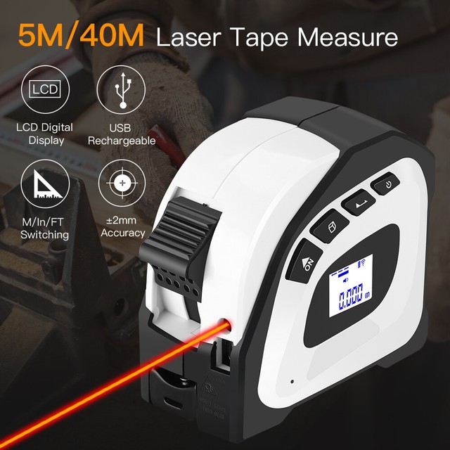 Tacklife TML01 LCD Digital Display Laser Tape Measure for sale online