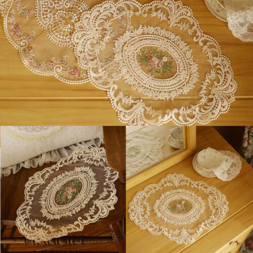 Table 2Color Plate Anti-scald Dining Lace Fabric Insulation Style Embroidery - Afbeelding 1 van 11