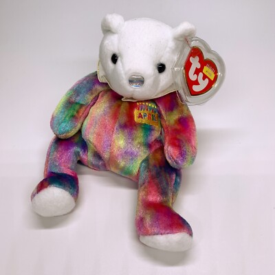 TY Beanie Babys April der Geburtstagsbär April Tag/ 11. Gen Tush Tag