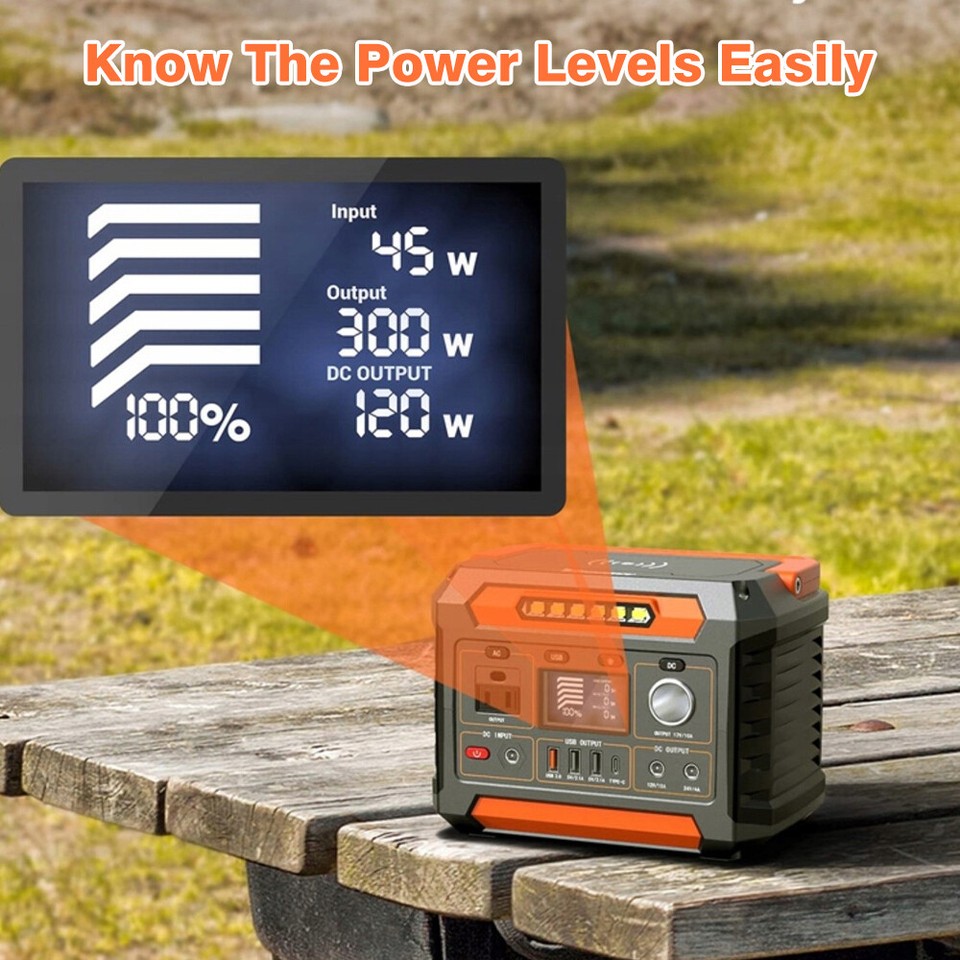 Portable Power Station 100W 77Wh AC DC Power Bank Charger w/ Folding ...