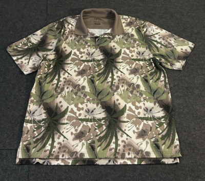 Izod Golf Classix Elite Cool FX Men's Golf Polo Shirt Hawaiian Design Size XL