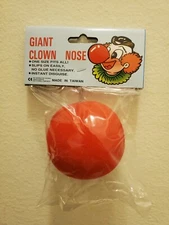 RED FOAM GIANT CLOWN NOSES CIRCUS CLOWN COSTUME vintage packaging 